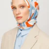 Baby Blue Mira Digital Soft Scarf